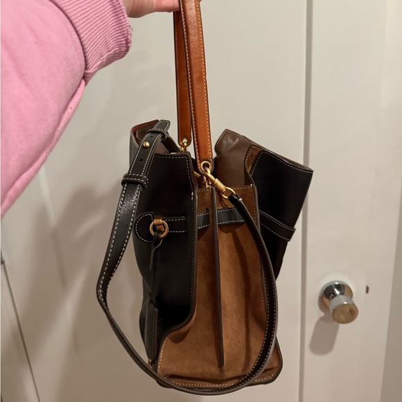 Tory Burch Lee Radziwill Black and Brown Shoulder Bag - Picture 6 of 14